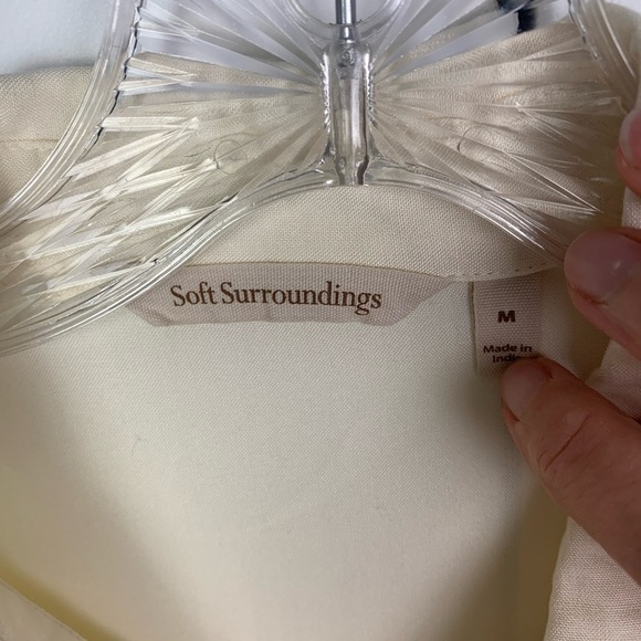 Soft Surroundings MEDIUM Ivory Tunic Blouse Button Front Lace Embroidered Fairy - Picture 2 of 8